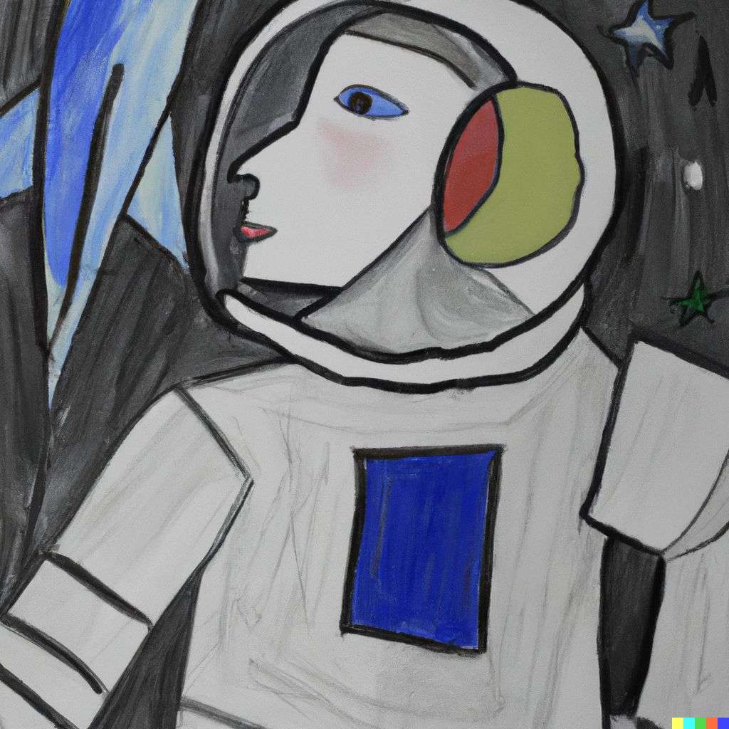 an astronaut, painting by Pablo Picasso